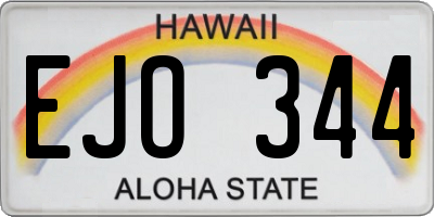 HI license plate EJO344