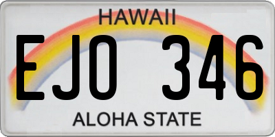 HI license plate EJO346