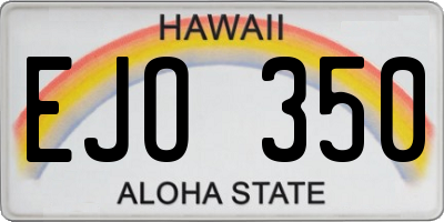 HI license plate EJO350