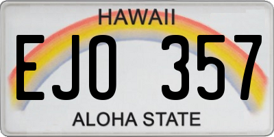 HI license plate EJO357