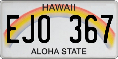 HI license plate EJO367