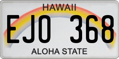 HI license plate EJO368