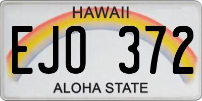 HI license plate EJO372