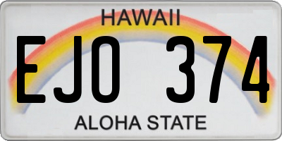 HI license plate EJO374