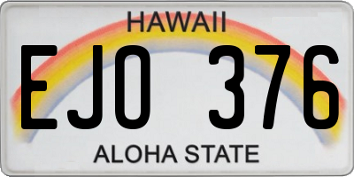 HI license plate EJO376