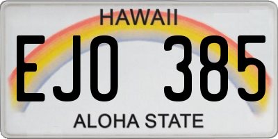 HI license plate EJO385
