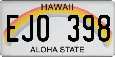 HI license plate EJO398