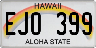 HI license plate EJO399