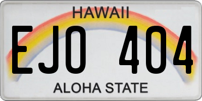 HI license plate EJO404