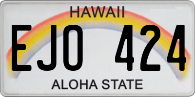 HI license plate EJO424