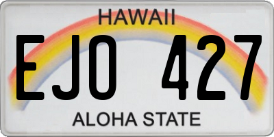 HI license plate EJO427