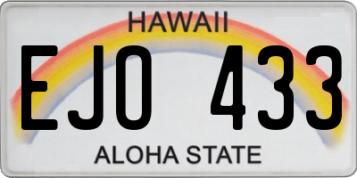 HI license plate EJO433