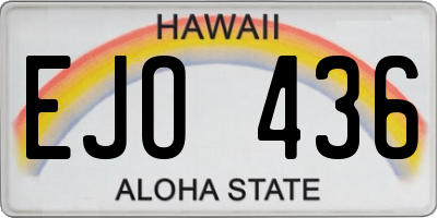 HI license plate EJO436