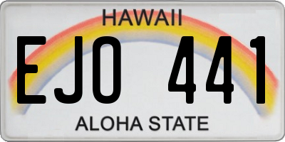 HI license plate EJO441
