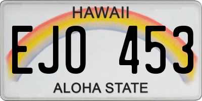 HI license plate EJO453