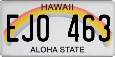 HI license plate EJO463