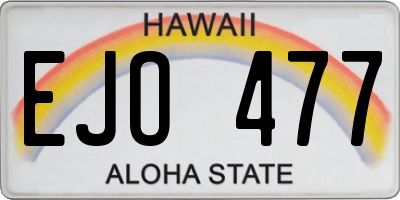 HI license plate EJO477