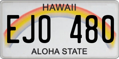 HI license plate EJO480