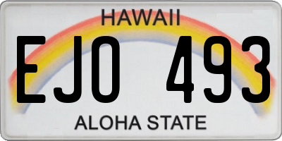HI license plate EJO493
