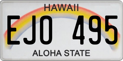HI license plate EJO495