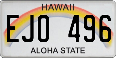 HI license plate EJO496