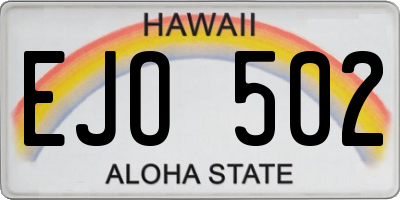 HI license plate EJO502