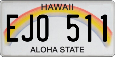 HI license plate EJO511