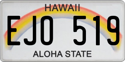 HI license plate EJO519