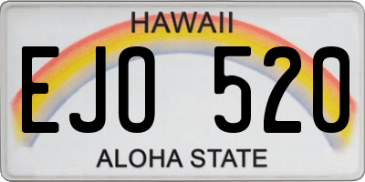 HI license plate EJO520