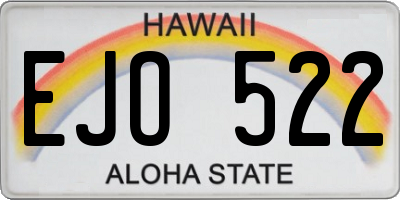 HI license plate EJO522