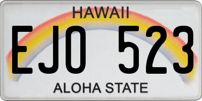 HI license plate EJO523