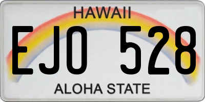 HI license plate EJO528