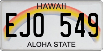 HI license plate EJO549