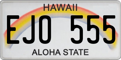 HI license plate EJO555