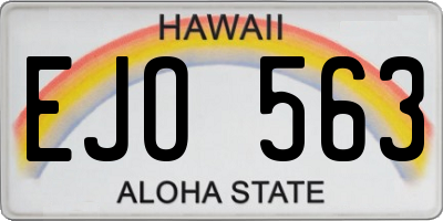 HI license plate EJO563