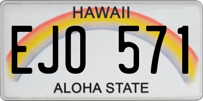 HI license plate EJO571