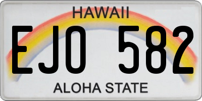 HI license plate EJO582