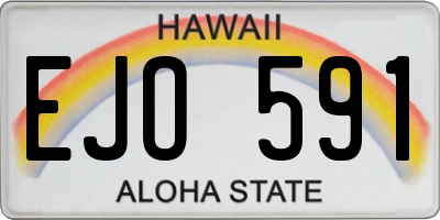 HI license plate EJO591