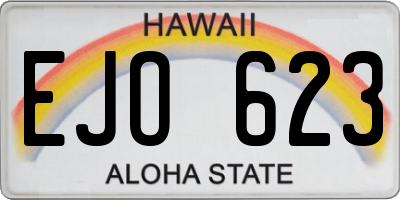 HI license plate EJO623