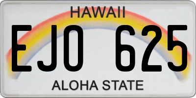 HI license plate EJO625