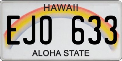 HI license plate EJO633