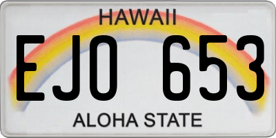 HI license plate EJO653