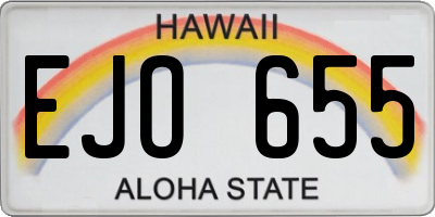 HI license plate EJO655