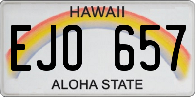 HI license plate EJO657