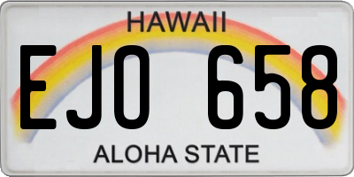 HI license plate EJO658