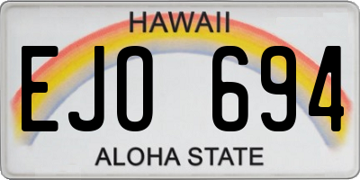HI license plate EJO694