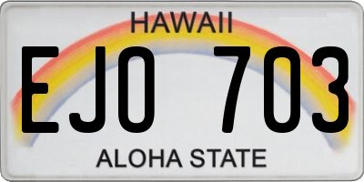 HI license plate EJO703