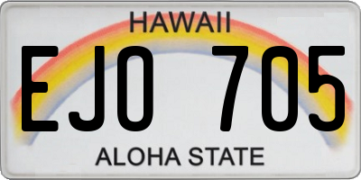 HI license plate EJO705