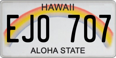 HI license plate EJO707