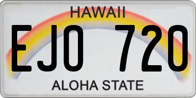 HI license plate EJO720
